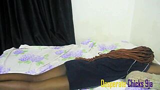 she's bent over taking big black cock deep in her fat juicy ass