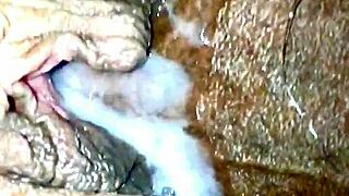 Hubby watches old ebony wife fuck black bull