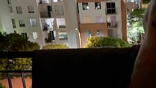 colombian stud jerks huge monster cock close up on hotel balcony then blasts two massive cumshots in bathroom uncensored