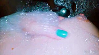 I love touching this small-tit girl's bath body umm