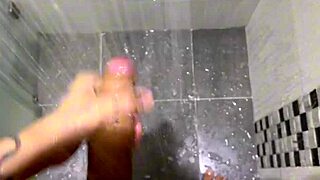 colombian stud jerks huge monster cock close up on hotel balcony then blasts two massive cumshots in bathroom uncensored