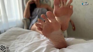 Stepmom strokes pussy in front of stepson till she cums hard! 😈💦