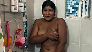 Stepfather rams stepdaughter's tight pussy and juicy ass in shower before creampie explosion