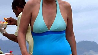 Latina Vacationer Strips Bikini on Beach, Fingers Hairy Pussy Till She Craves Cock Sucking