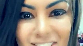 queen bee brunette with tanned skin films sexy lingerie clips