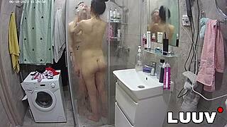 Luuv Cunnilingus And Female Orgasm After Shower On Camera Reality Show