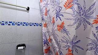 caught step-cousin showering she begs for cum all over pov sloppy deepthroat 😏🚿💦