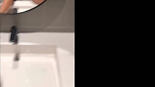 She sneaks into mall bathroom for RISKY BAREBACK SEX with teen latina