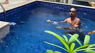 three ripped brazilian studs oil up and pound each other raw in motel