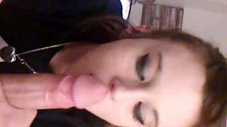 Kayla deepthroats and sucks massive throbbing monster cock relentlessly