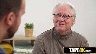 old man busts son's hot blonde gf stealing then fucks her petite tits hard!