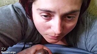 big tit bbw slut kneels for thick facial cumshot