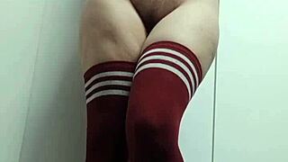 cheeky nerdy neighbor tries slutty tops topless in socks no panties 😏