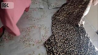old perv tricks young visitor into bed sharing handjob cumshot