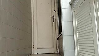 i haul my huge cock to the bathroom armchair for intense solo stroke