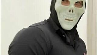 Daddy, your miniskirt wife's huge tits bounce in Halloween doggystyle. Creampie her tight pussy?