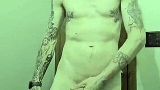 Skinny Bathroom Striptease Reveals Monster Cock in CFNM Tease!