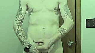 Skinny Bathroom Striptease Reveals Monster Cock in CFNM Tease!