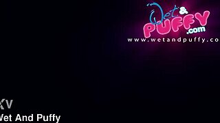 nicolette noir fingers her shaved pussy close up in fishnets and stockings