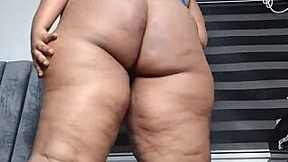 fat ebony mara exotic stands masturbates belly fetish full squirt orgasm