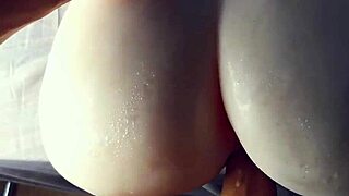 POW! Tight Oiled Ass Takes Brutal Doggystyle Pounding And Massive Creampie!