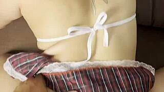 the maid settles her bill by spreading legs for a deep creampie