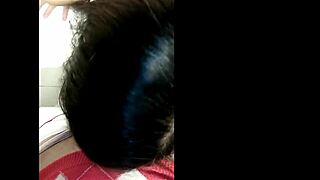 stepsister slurps stepbro's huge cock in drag then takes doggy