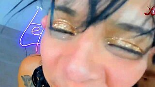 Glasses Girl Deepthroats Two Huge Monster Cocks