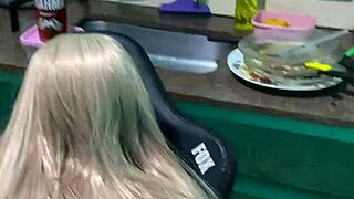stepdaughter blonde arrives panties full of cum toy
