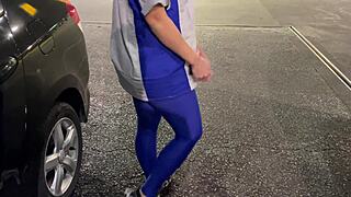 frentista bends over for bareback bbc pounding at gas station