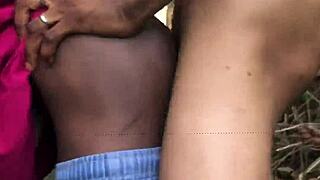 Stepbrother pounds bent over stepsis doggystyle outdoor hardcore