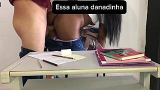 Professor Devours Brazilian Latina Student Pussy Then Tips Cock In Her Tight Asshole During Recess