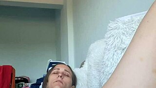 cute latina babe moans stuffing double dildo in both wet holes