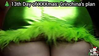 curvy brunette's kinky christmas farty cosplay compilation up close with big natural tits