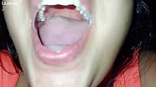 close-up blowjob feels like shes sucking you deepthroat cum swallow valentines gift right