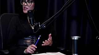 bisexual latina carla santos strips sheer red lingerie for first dp gangbang humiliation