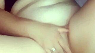 Extra horny girl fingers to orgasm after intense homemade fuck session