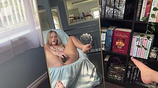 Nerdy Blonde Toys Pussy Creamy With Huge Bbc Dildo Solo Watch Her Squirt