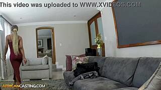 Amateur ebony teen 18+ dazzles casting blowing monster cock then rides producer pov rough