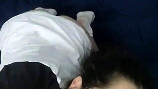 damn this cute brunette teen deepthroats sloppy pov with perfect hot pussy