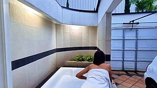 Skinny Stepsister Rides Big Cock Raw in Jacuzzi—Multiple Orgasms!! Cowgirl Expert in Cancun Motel?