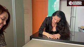 agatha gets fucked hard by neighbor doc in fiery bathroom bang