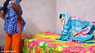 Stepbrother pounds stepsister's big tits in dirty talk roleplay fucking her desi pussy missionary style first time homemade.