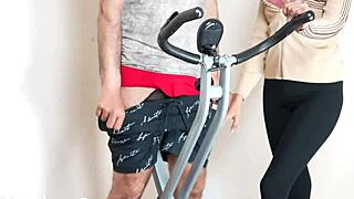 indian desi lady gets fucked hard by stranger's big cock in gym during workout threesome