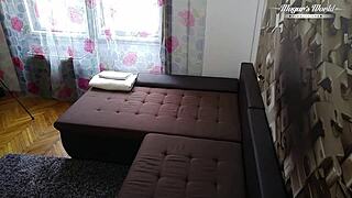 Behind Scenes: Slutty Hungarian Teen Nina's Heels Massage Turns to Deepthroat Doggystyle Fuck