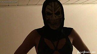 skinny blonde teen halloween bdsm lesbian fetish fun...