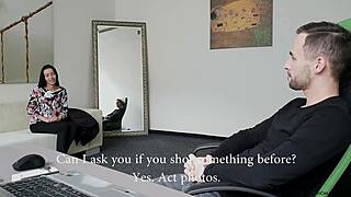 Czech Casting Nika Teases Big Cock with Ass Shaking