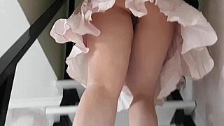 look at mommy's fat hairy pussy while she cleans up, doesn't it make you throb?!