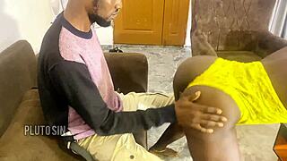 What happens when house party ebony in yellow lingerie turns neighbors into group sex frenzy?