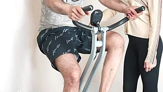 indian desi lady gets fucked hard by stranger's big cock in gym during workout threesome